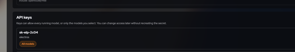sk-elp API keys with Edit access and Revoke