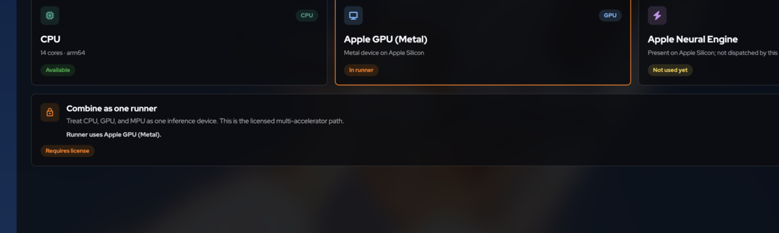 CPU GPU Metal and Neural Engine accelerator cards